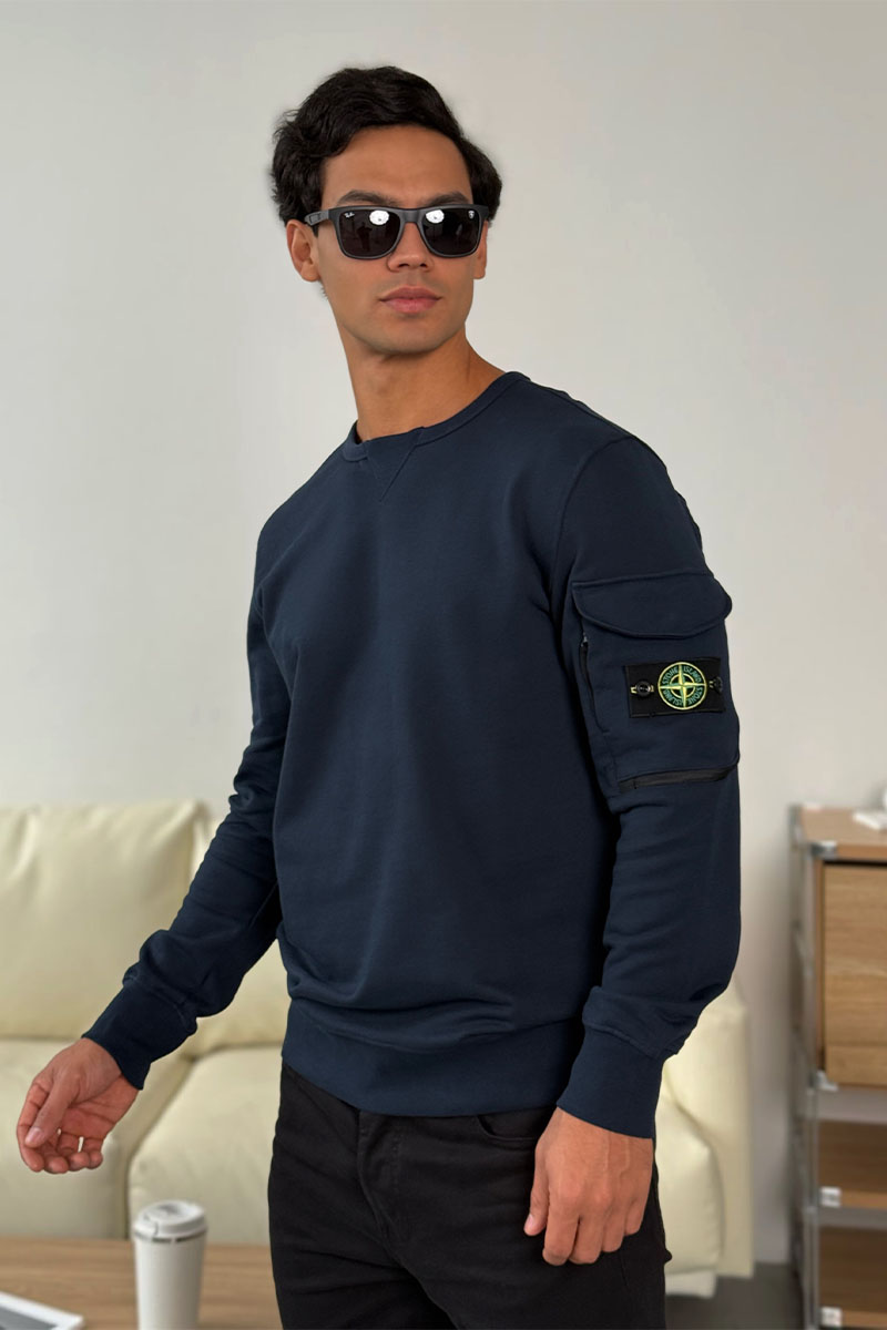 Stone Island Тёмно-синий свитшот compass-patch crewneck