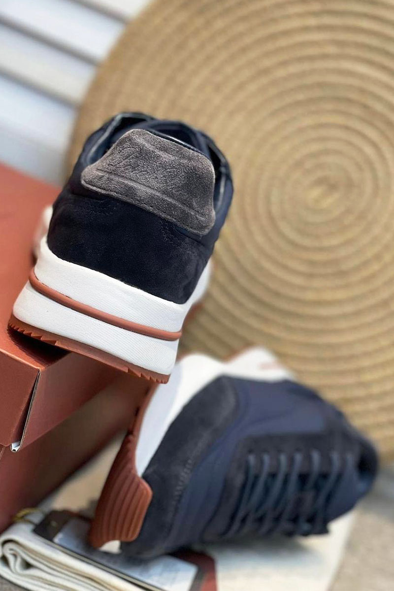 LP Week End Walk Sneaker In Blue Mix Dark Grey Denim Fabric And Sudede 984388