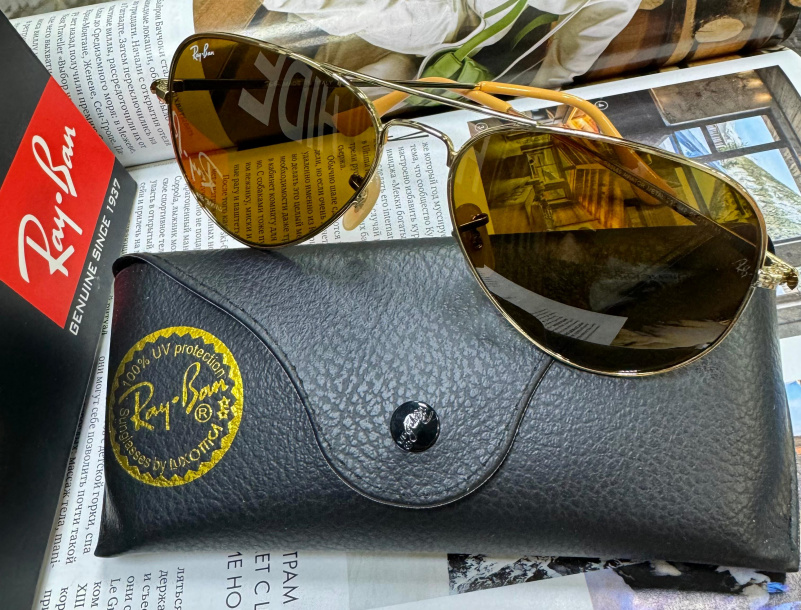 Ray Ban Солнцезащитные очки Aviator Large Metal - Brown