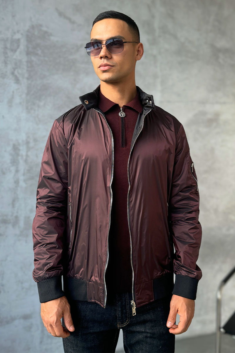 Prada Двусторонняя ветровка logo-plaque - Red / Black 