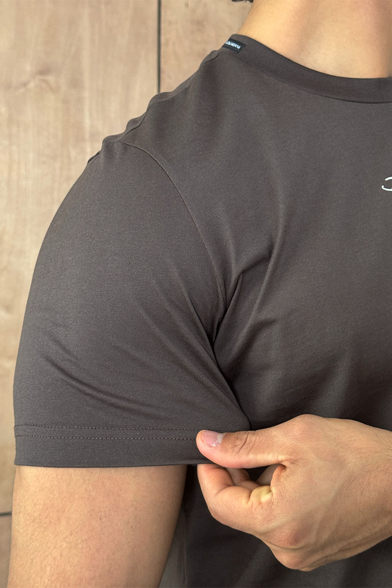 Dоlсе & Gаbbаnа Футболка коричневого цвета logo-embroidered