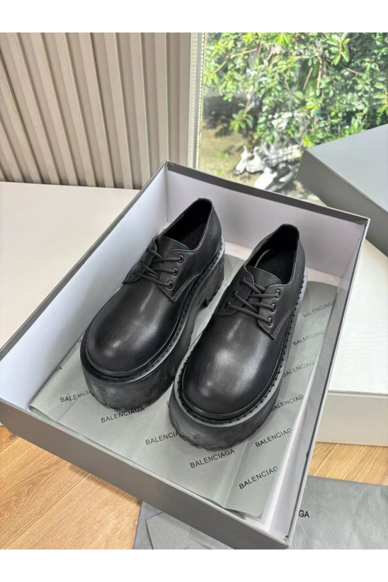 Balenciaga Женские кожаные ботинки Strike Platform Derby premium