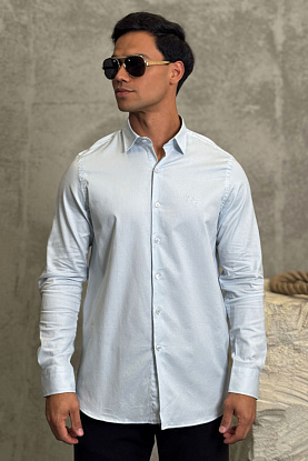 Мужская рубашка logo-embroidered - Blue 