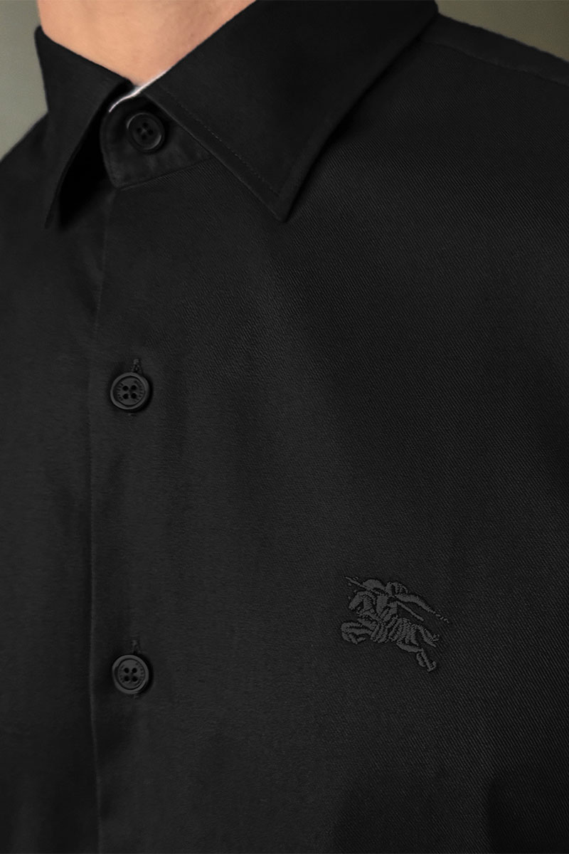 Burberry Мужская рубашка logo-embroidered - Black
