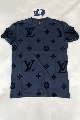 Тёмно-синяя мужская футболка Monogram All-over