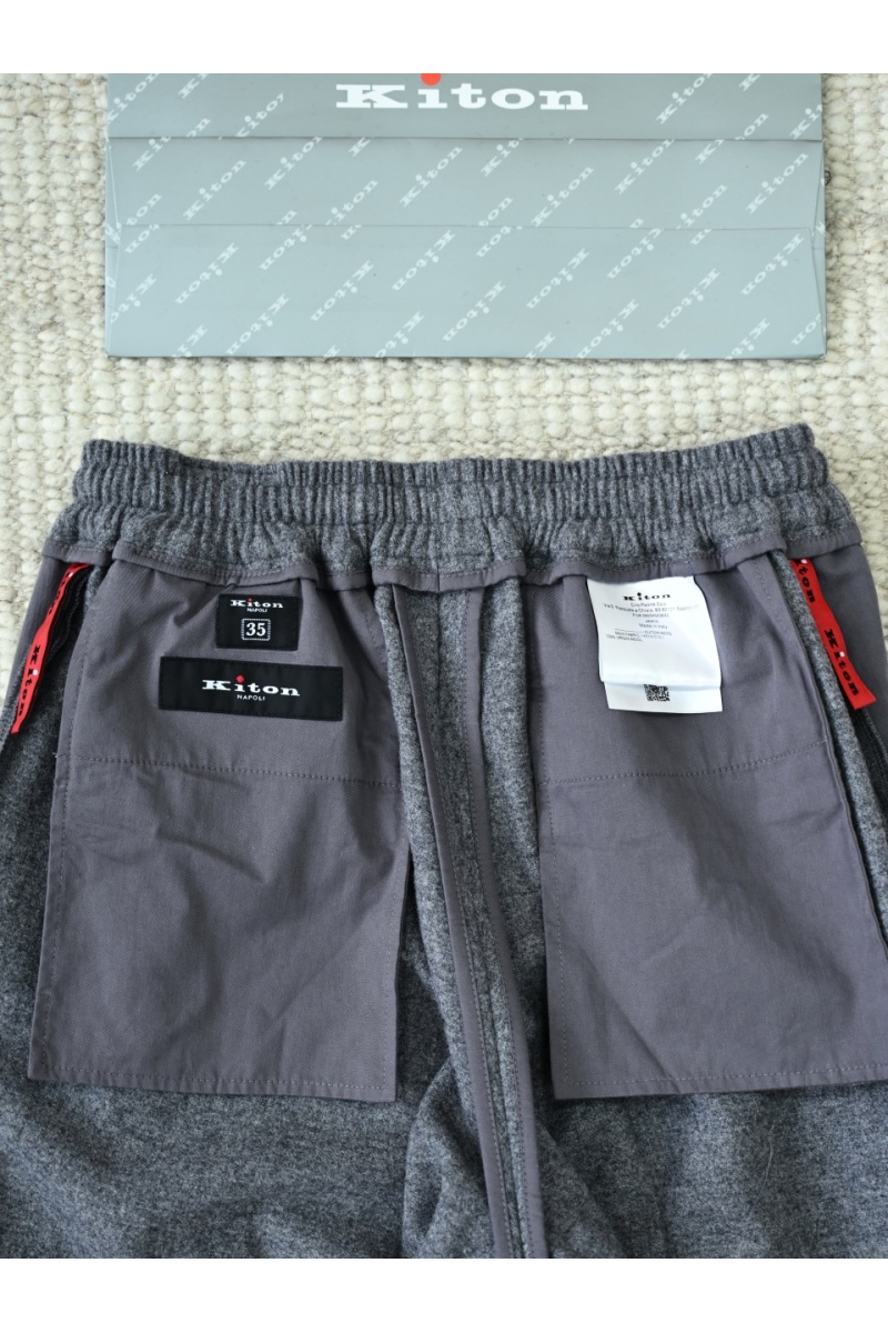 Kiton Мужские серые брюки premium