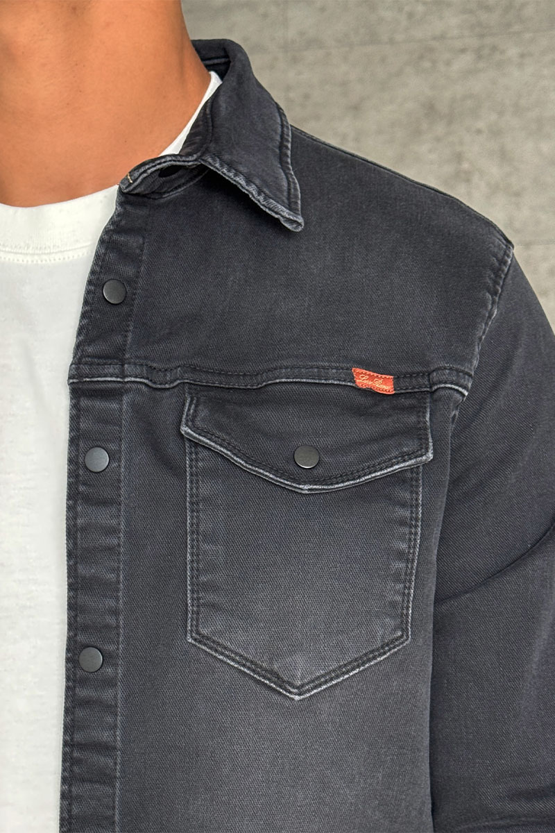 Loro Piana Джинсовая рубашка чёрного цвета