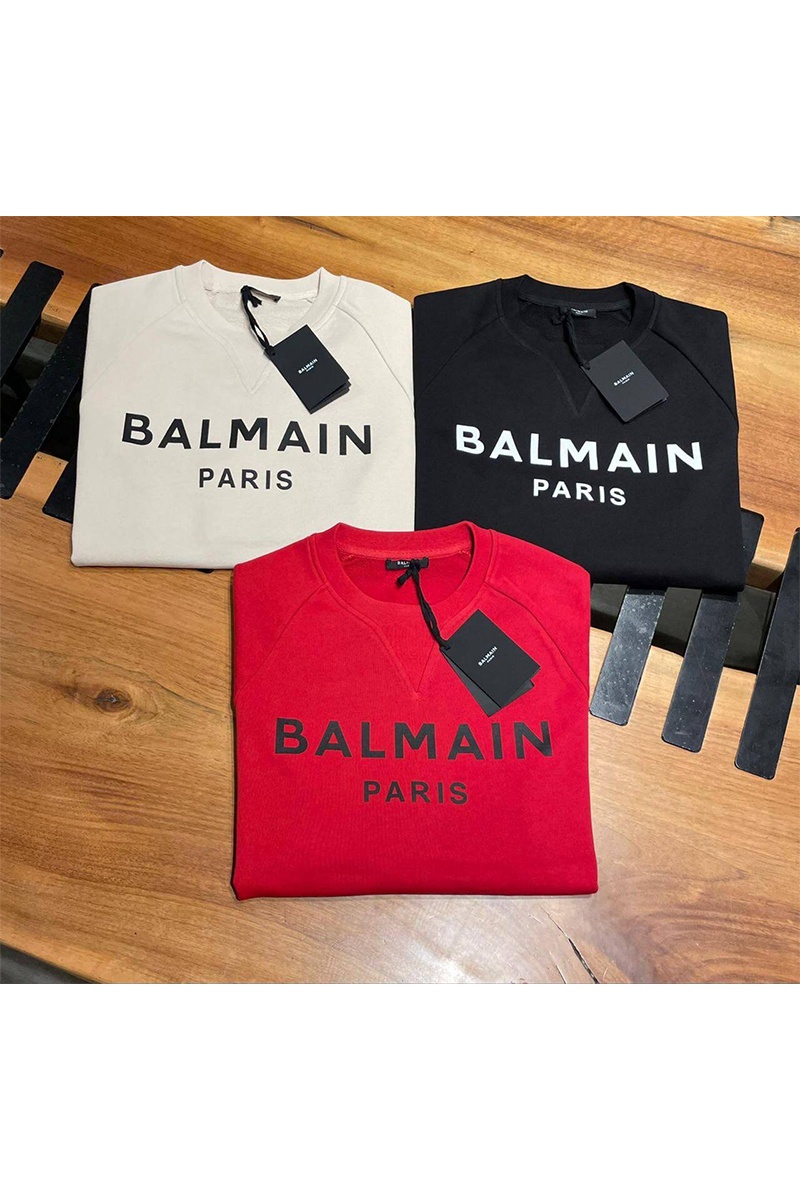 Balmain Мужской красный свитшот Paris logo-print