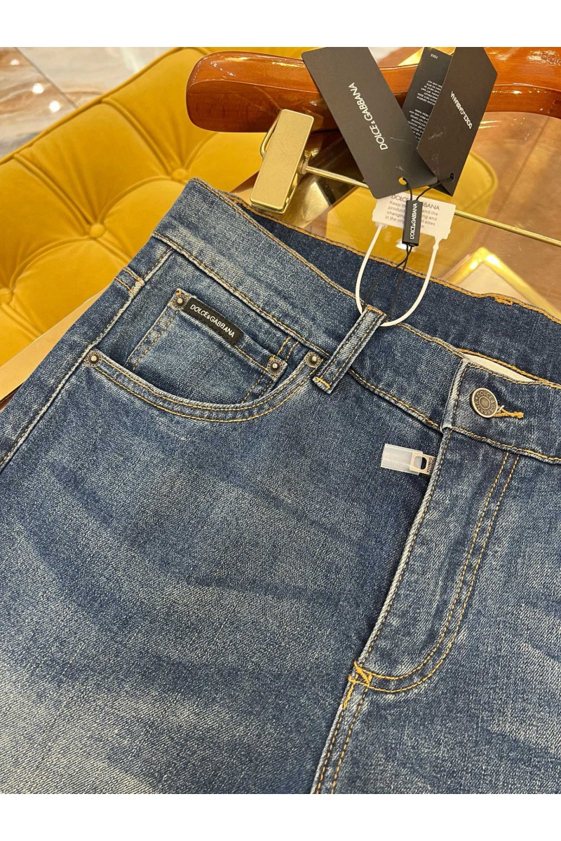 Dоlсе & Gаbbаnа Мужские синие джинсы slim fit Premium