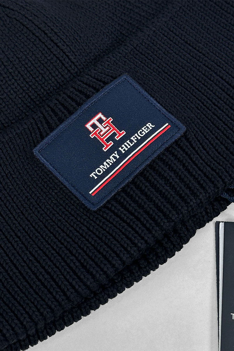 Tommy Hilfiger Мужская тёмно-синяя шапка logo-patch