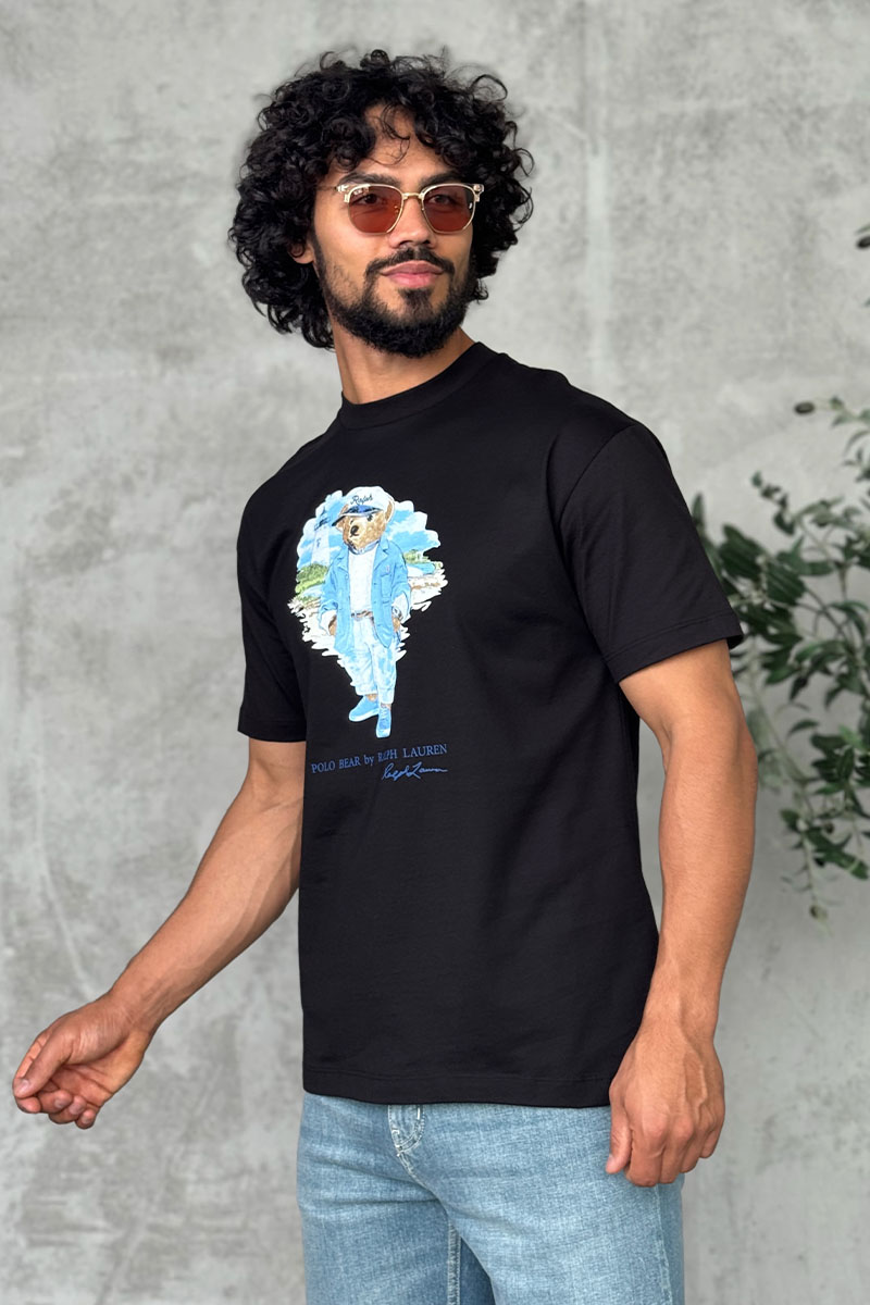 Polo Ralph Lauren Мужская чёрная футболка "Bear"