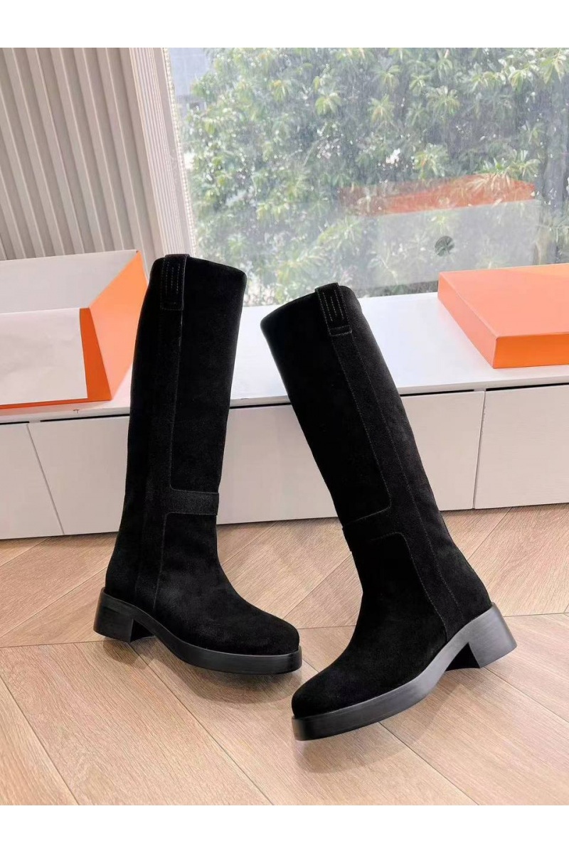 Hermes Женские замшевые сапоги Premium - Black