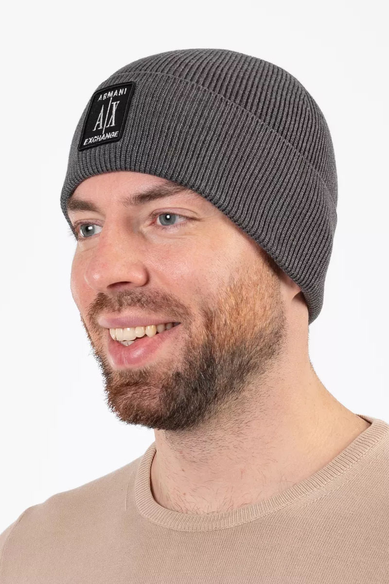 Emporio Armani EA7 Шапка серого цвета white logo
