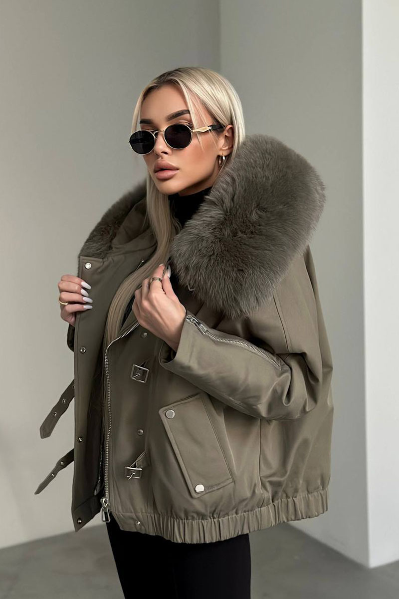 Designer Clothing Женский пуховик с мехом