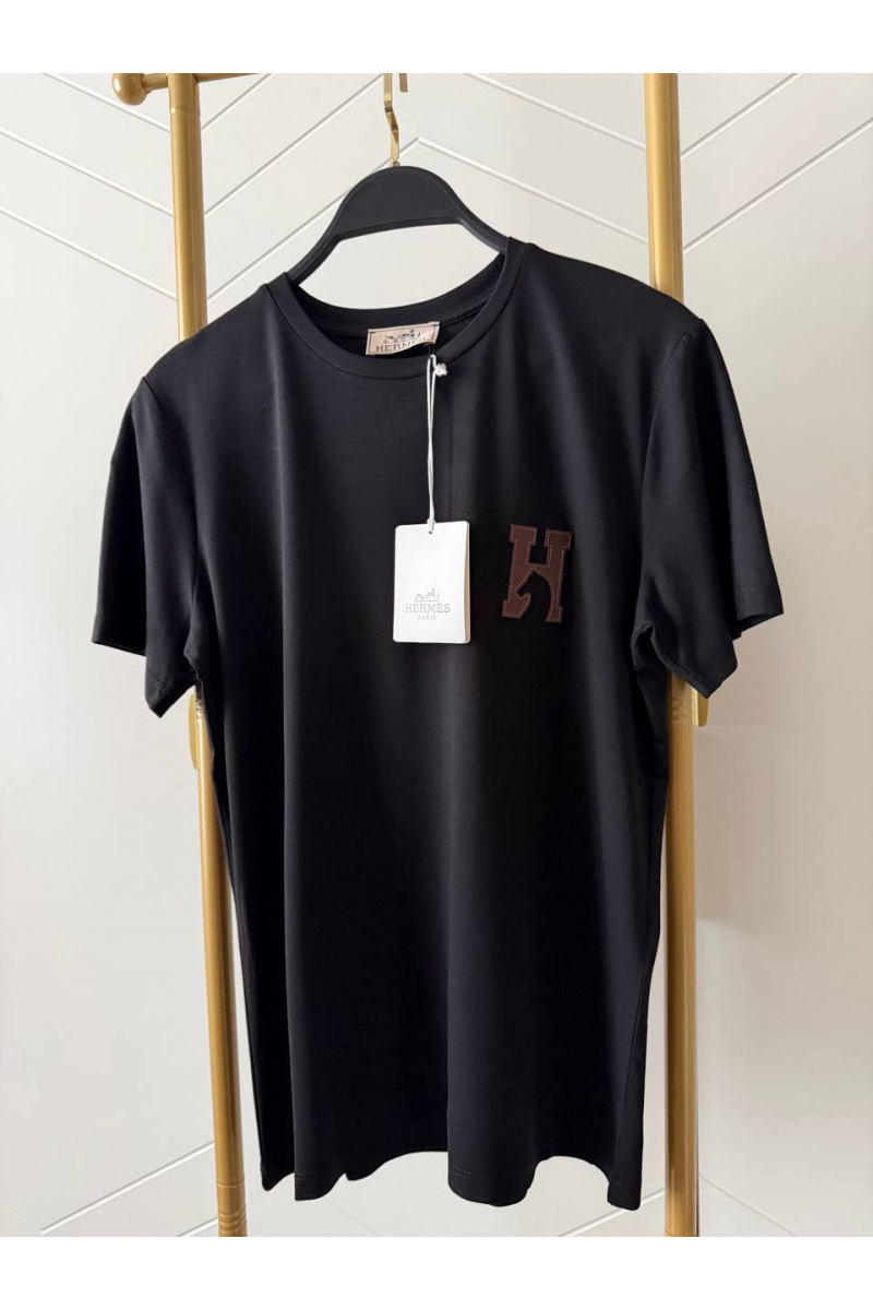 Hermes Женская чёрная футболка premium