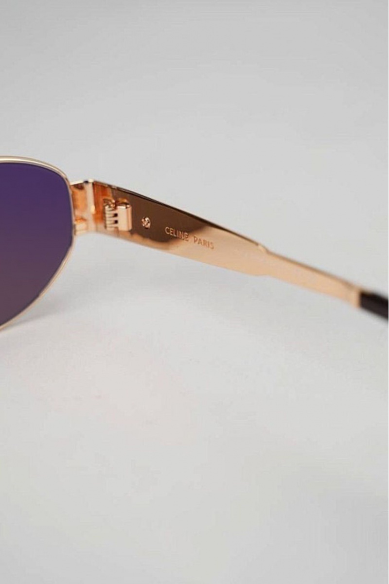Celine Солнцезащитные очки Triomphe - Brown / Blue / Gold 