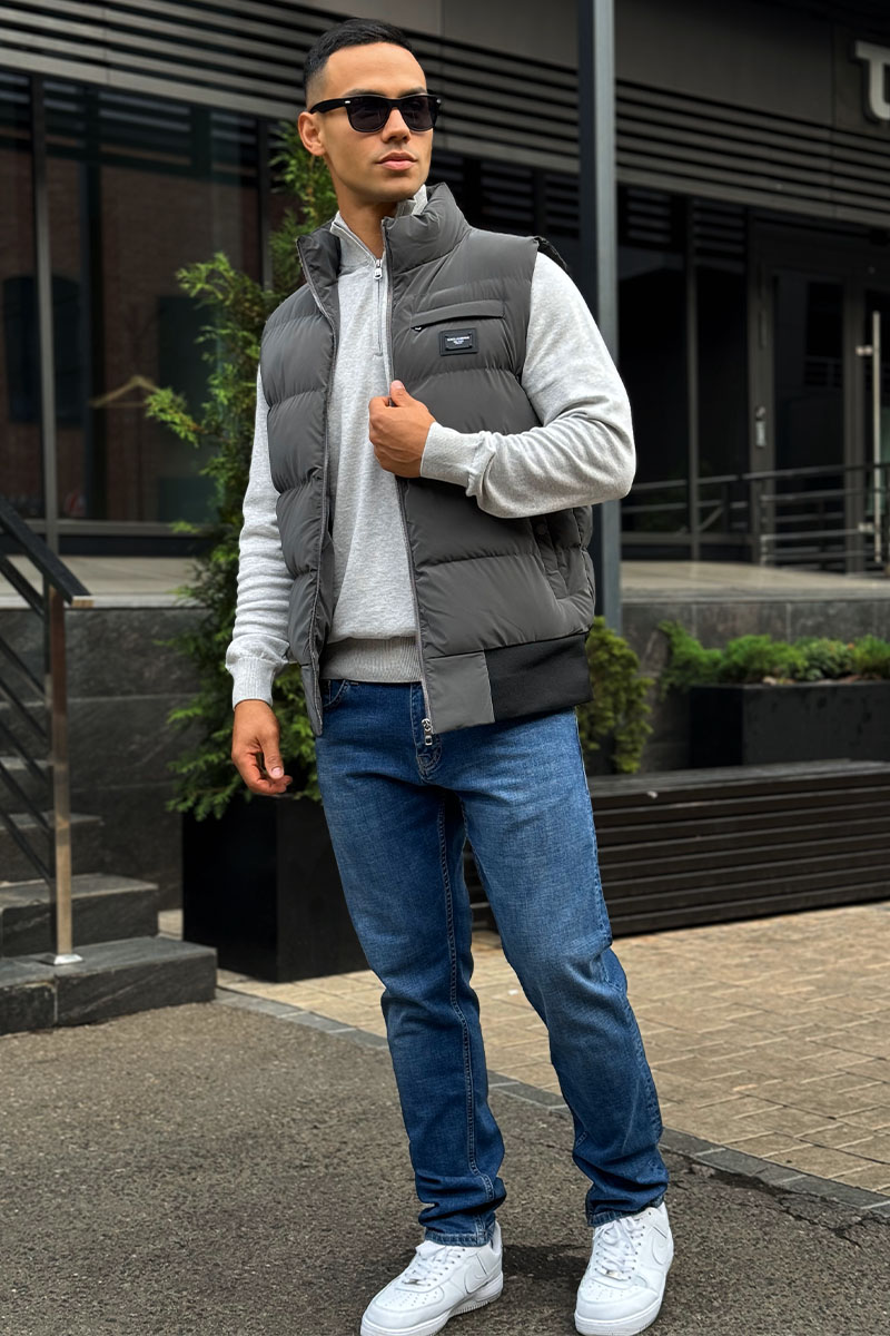 Dоlсе & Gаbbаnа Мужской серый жилет logo-plaque 