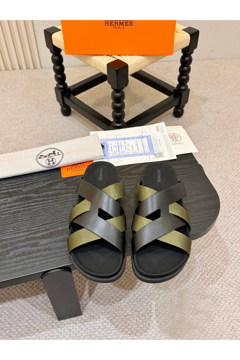 Hermes Кожаные шлёпанцы Kazimir 