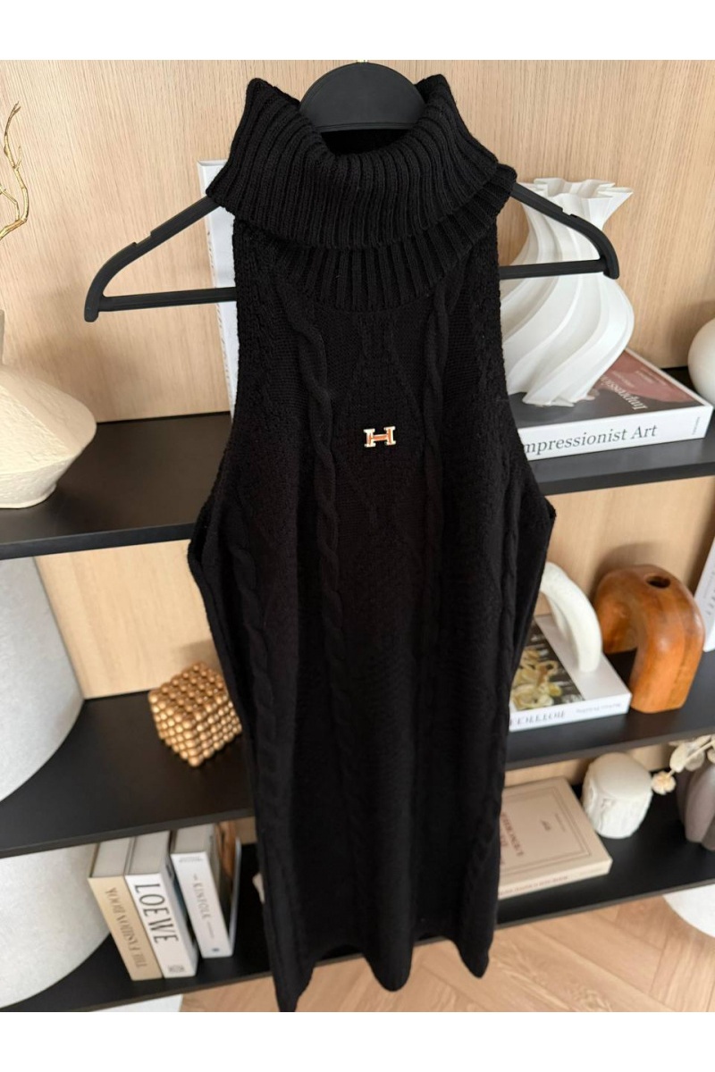 Hermes Женское вязаное платье Hermes Premium - Black
