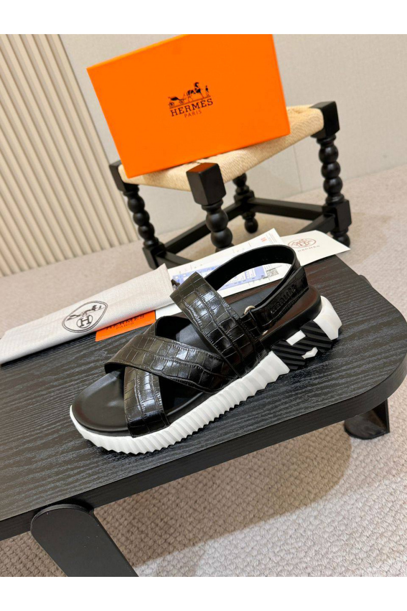 Hermes Мужские кожаные шлёпанцы Electric