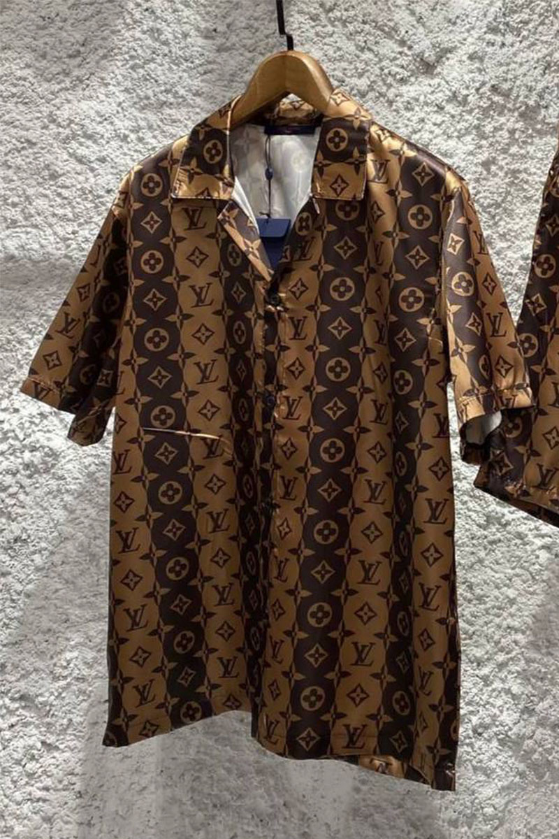 Lоuis Vuittоn Брендовая мужская рубашка Monogram all-over - Brown