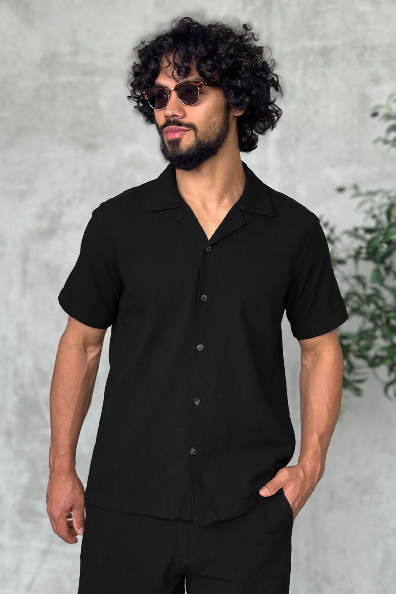 Loro Piana Мужская рубашка чёрного цвета