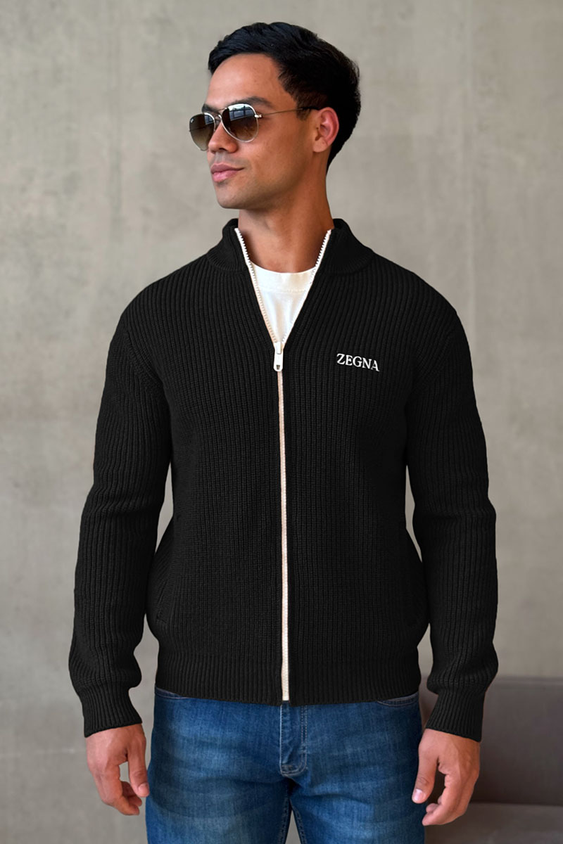 Zegna Свитер на молнии Premium - Black