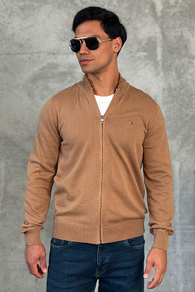 Кофта на молнии flag embroidery - Brown