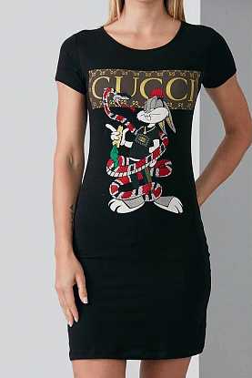 Женское брендовое платье "Bugs Bunny" - Black