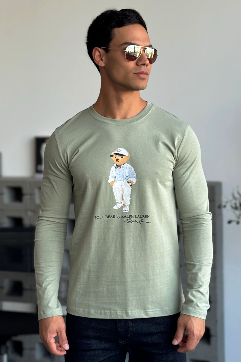 Polo Ralph Lauren Мужской лонгслив "Bear" - Light Green