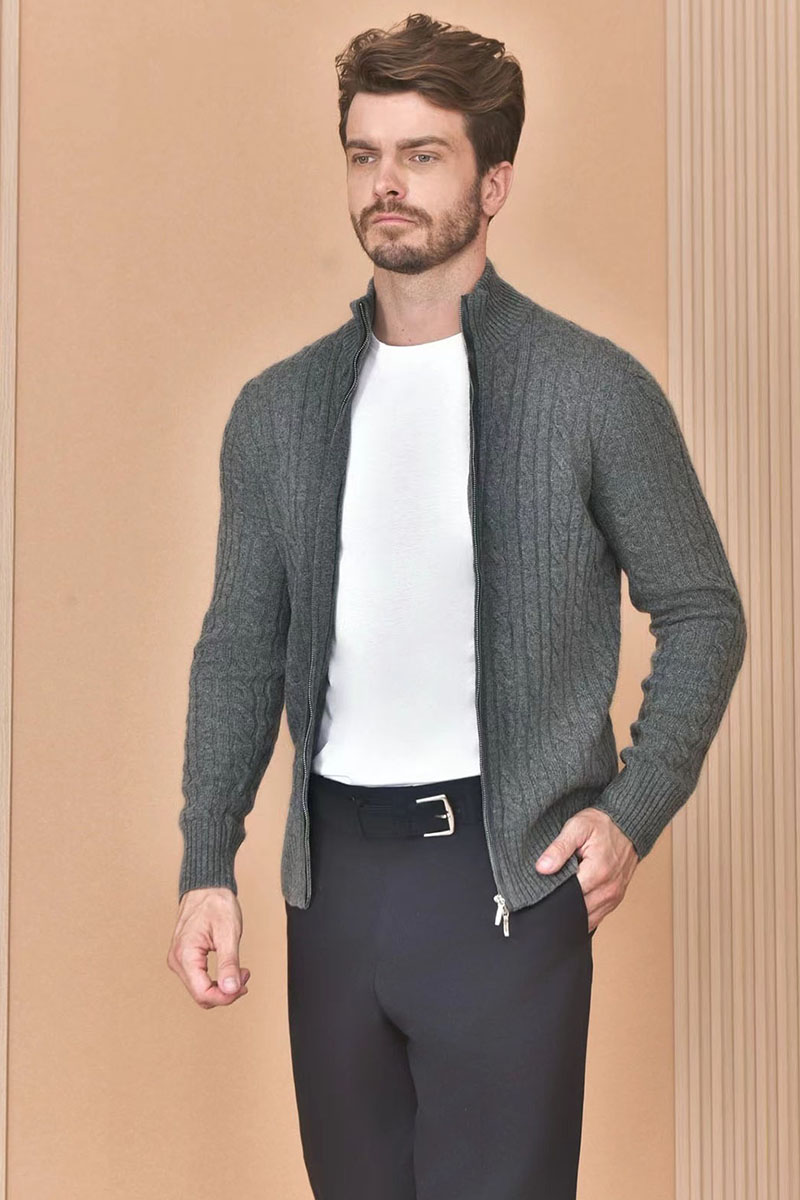 Loro Piana Кашемировый свитер Premium zip-up - Dark Grey