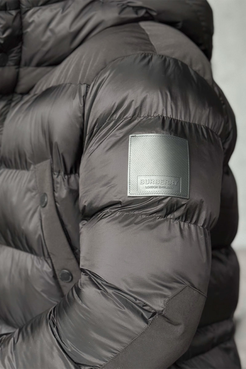 Burberry Мужская чёрная парка Hooded Puffer 