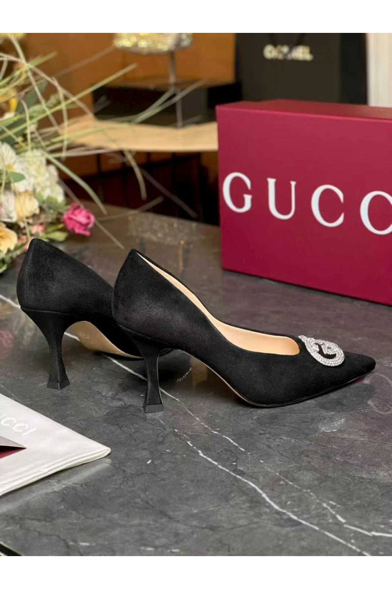 Gucci Женские замшевые туфли GG premium