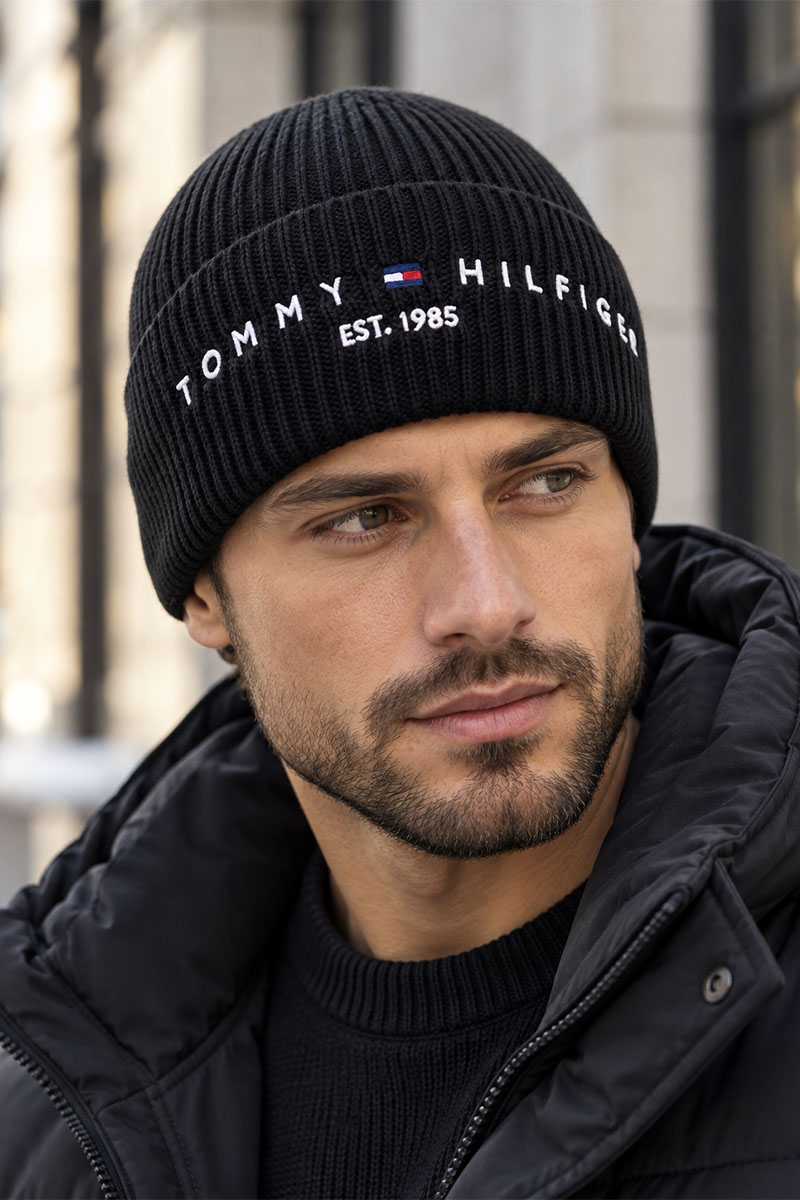 Tommy Hilfiger Мужская чёрная шапка 