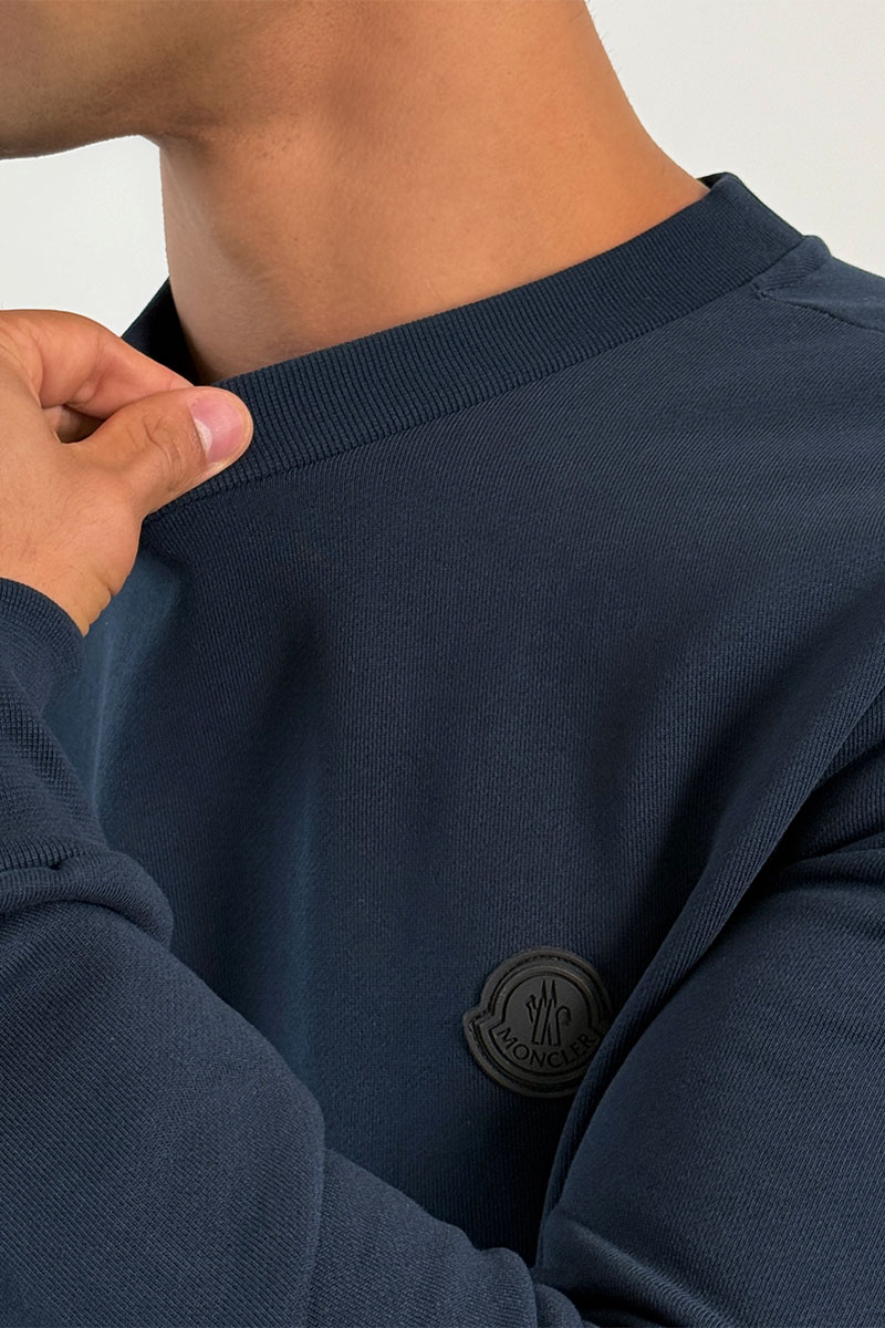 Moncler Мужской тёмно-синий свитшот logo-print
