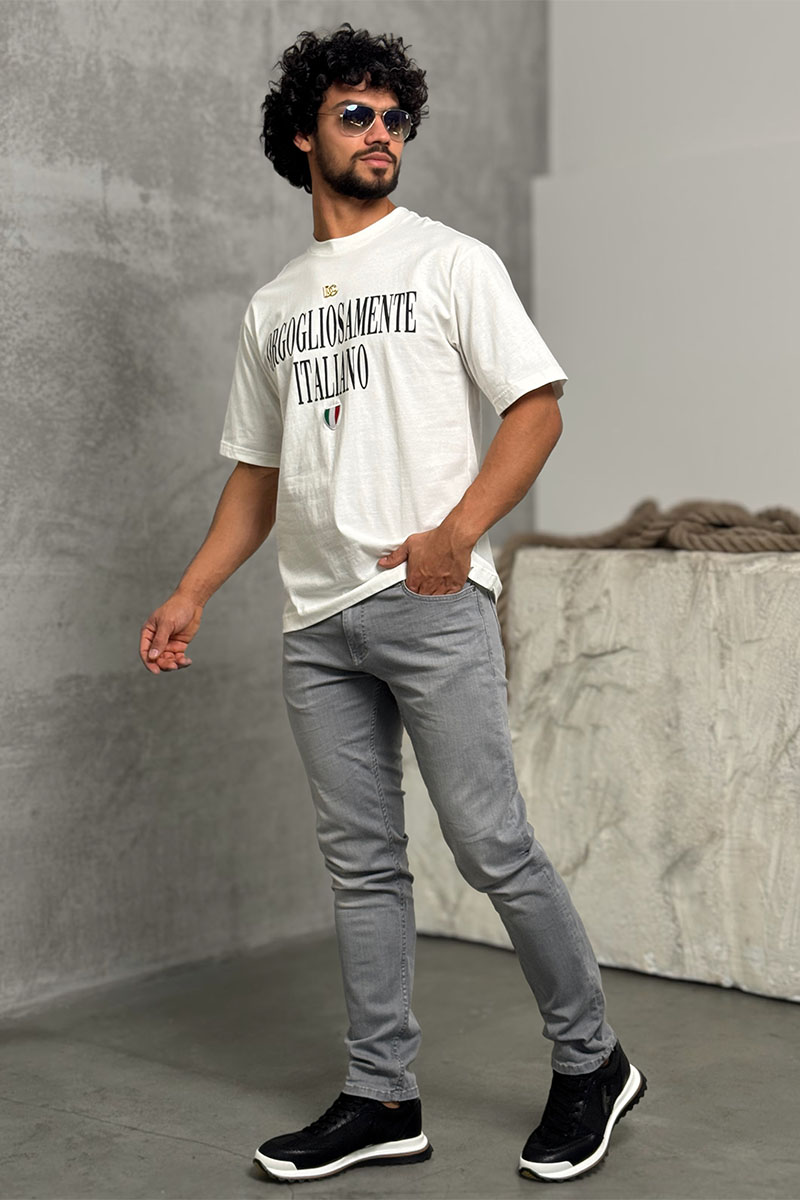 Dоlсе & Gаbbаnа Белая оверсайз футболка logo-plaque