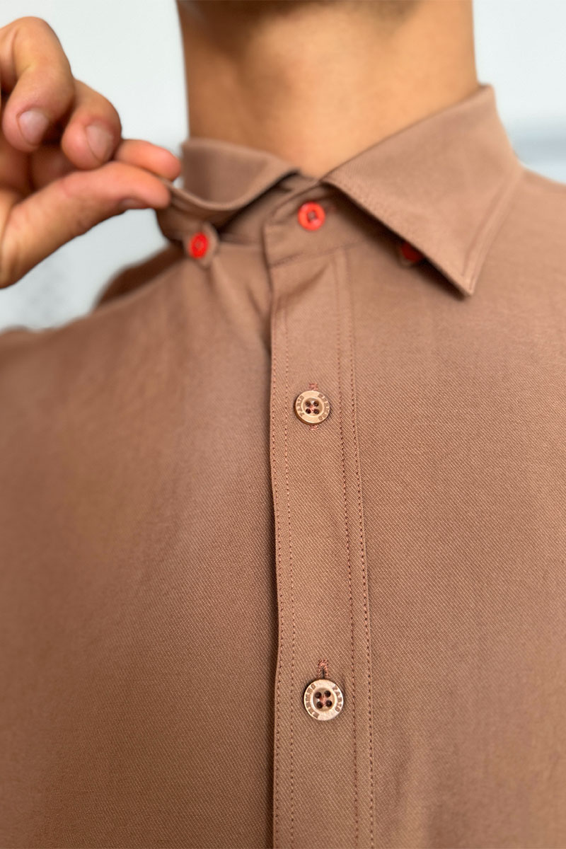 Hermes Мужская рубашка H embroidered - Brown 