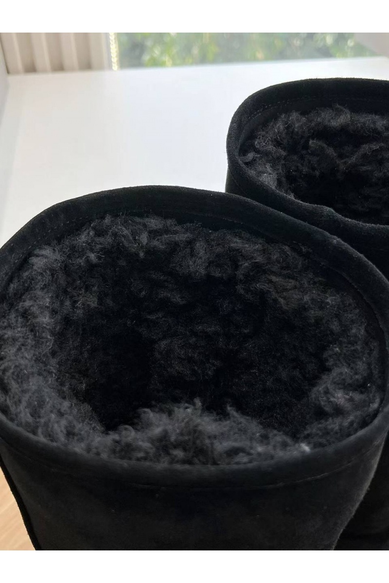 Balenciaga Женские ботинки Alaska Fur High Boot Premium  - Black