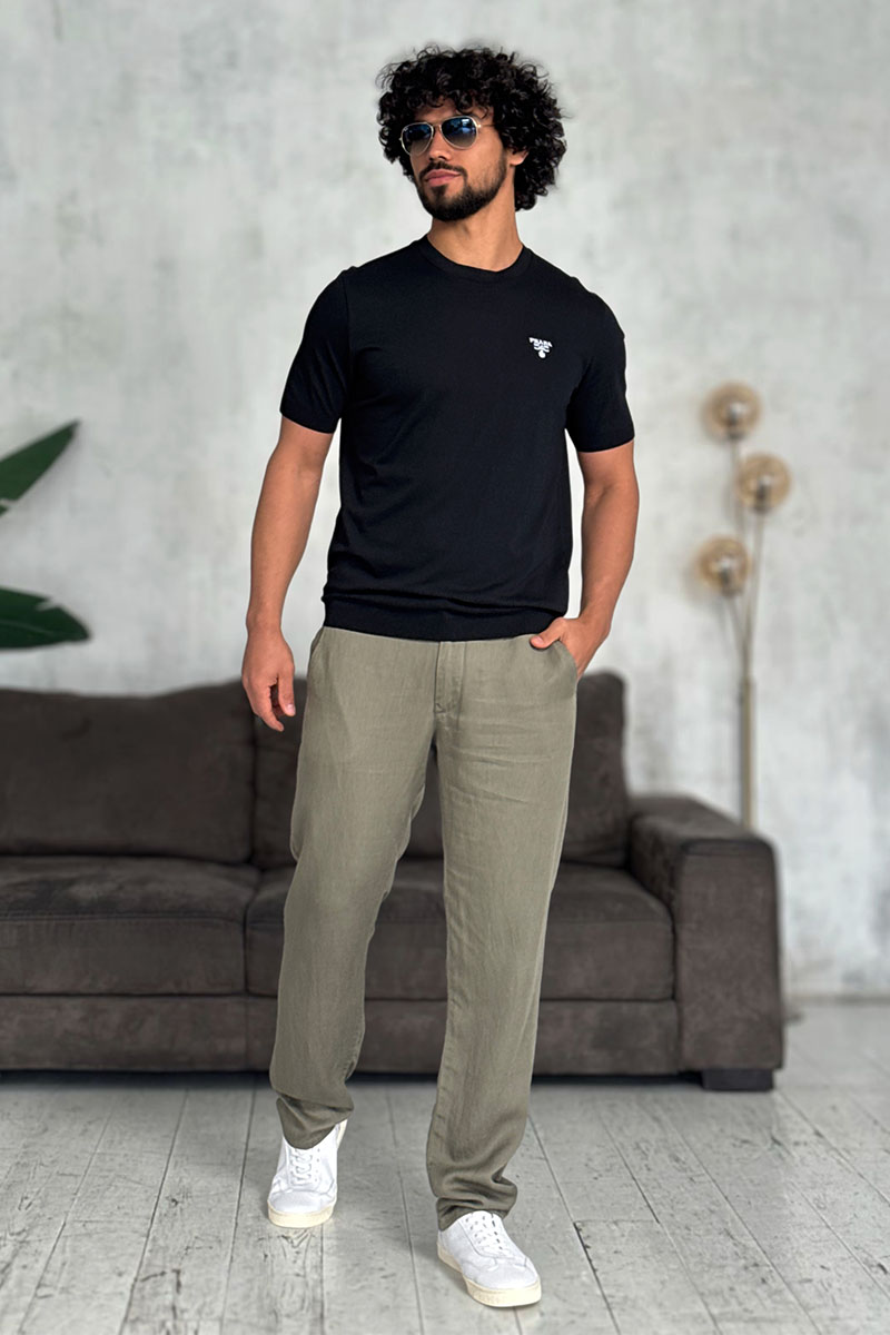 Loro Piana Мужские брюки цвета хаки 