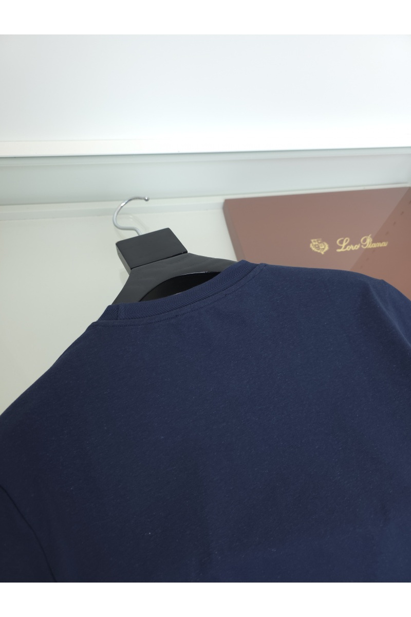 Loro Piana Мужская тёмно-синяя футболка premium