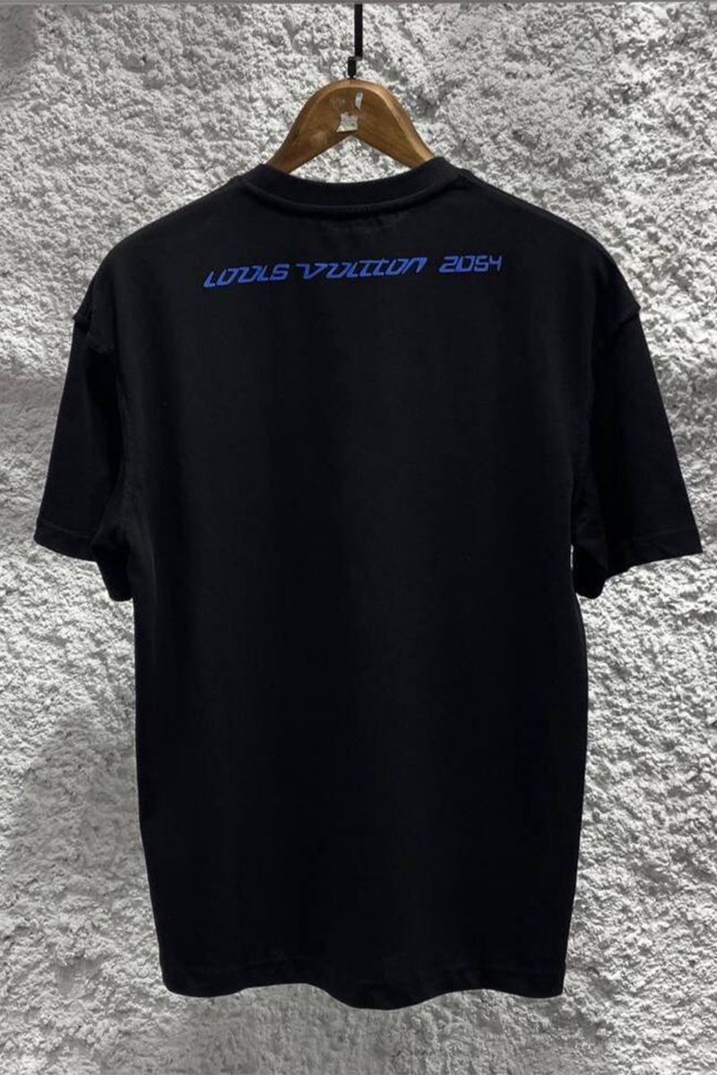 Lоuis Vuittоn Чёрная оверсайз футболка 2054 print