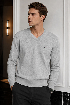 Мужской джемпер logo-embroidered - Grey