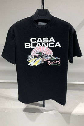 Чёрная оверсайз футболка Casablanca graphic-print 