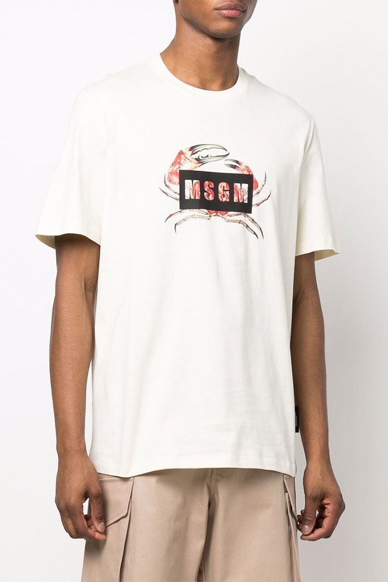 Designer Clothing Белая оверсайз футболка MSGM Crab-print