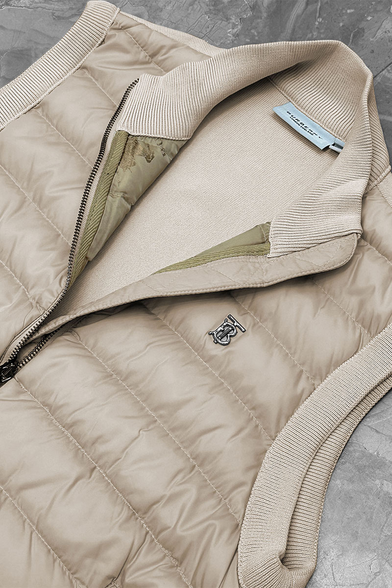 Burberry Мужской жилет TB metallic logo - Beige