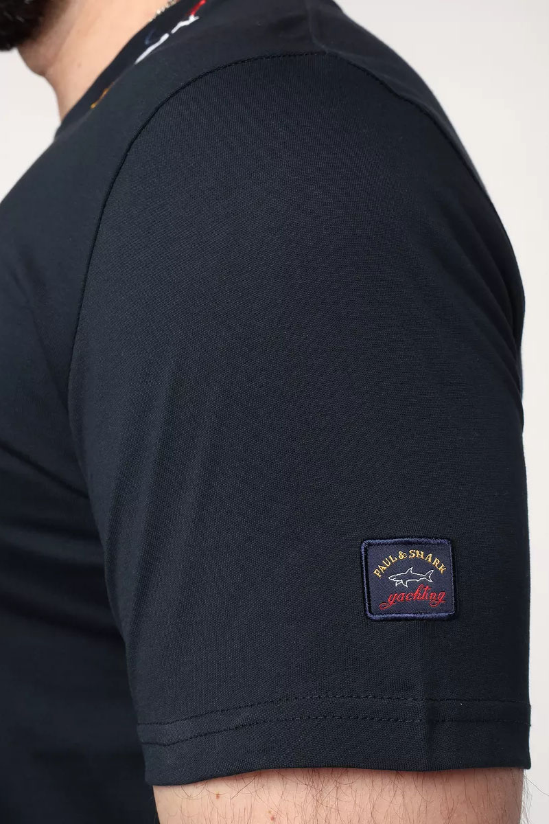 Paul & Shark Мужская футболка logo-patch - Navy 