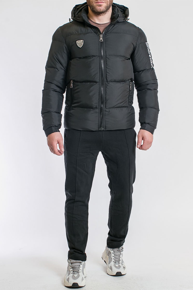 Emporio Armani EA7 Чёрная утеплённая куртка