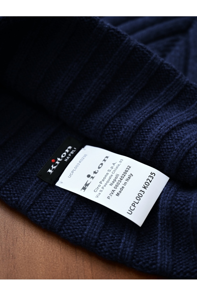 Kiton Кашемировая шапка premium - Dark Blue