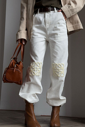 Женские джинсы белого цвета Slouchy