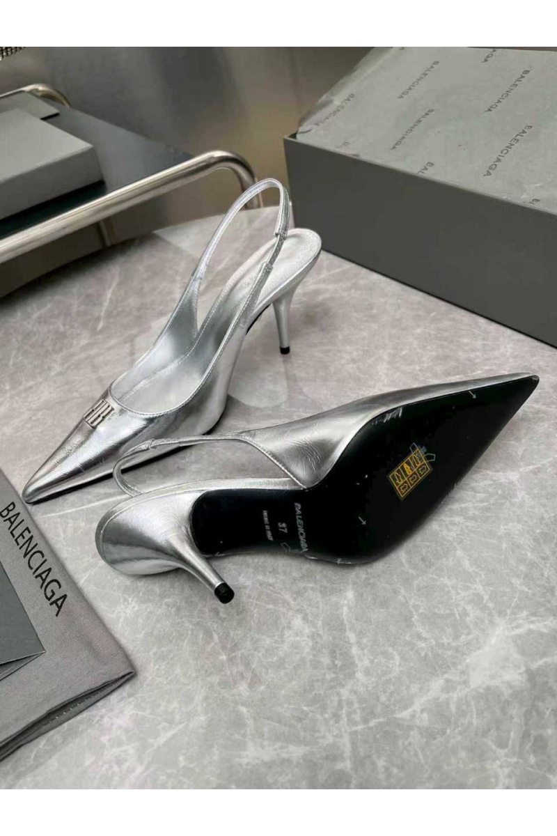 Balenciaga Женские кожаные туфли на каблуке premium